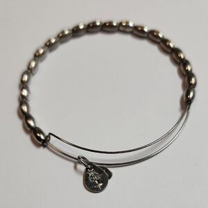 Elegant Alex And Ani Silver Beaded Adjustable Bracelet